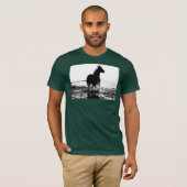 T-shirt Forest Green Runse Horse Élégant Moderne Pop Art (Devant entier)