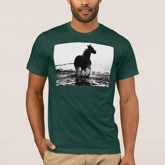 T-shirt Forest Green Runse Horse Élégant Moderne Pop Art (Devant)