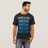 T-shirt Foresterie de texte bleu (Devant entier)