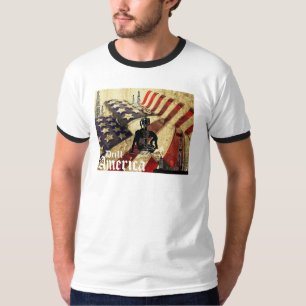 T-shirt Foret Amérique, drapeau vintage