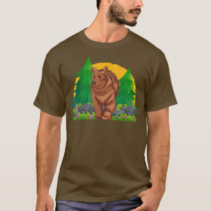 T-shirt Forêt Animal Brown Ours Lover Retro Nature Wildli
