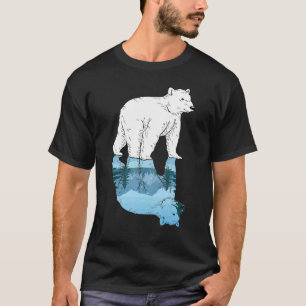 T-shirt Forêt d'animaux de l'Arctique Arbres Montagne Natu