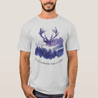 T-shirt Forêt d'aquarelle de cerfs majestueux - Nature Sil