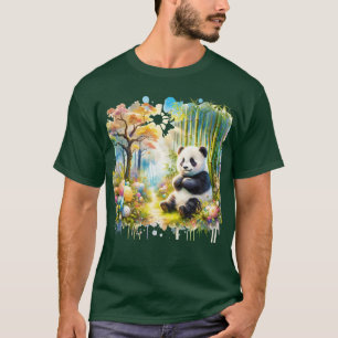 T-shirt Forêt de bambou de Panda mignonne Imaginaire