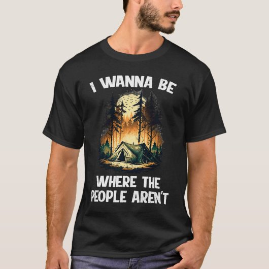 T-shirt Forêt de camping Non Personnes Backpacker Tente Na (Devant)