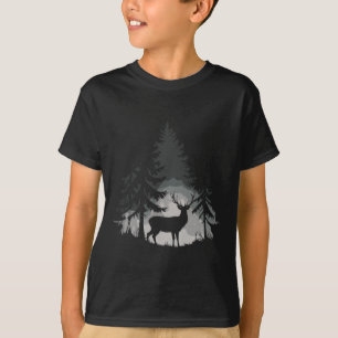 T-shirt Forêt de cerfs sauvages faune nature plein air