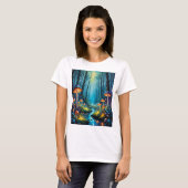 T-shirt Forêt de champignons Enchantée Imaginaire brillant (Devant entier)