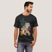 T-shirt Forêt de champignons foncés (Devant entier)