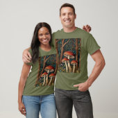 T-shirt Forêt de champignons rétro (Unisexe)