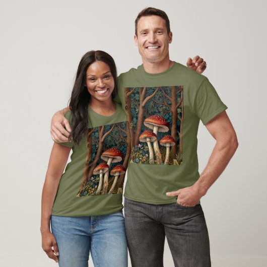 T-shirt Forêt de champignons rétro (Unisexe)