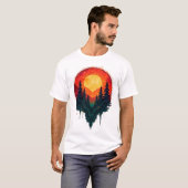 T-shirt Forêt de coucher de soleil (Devant entier)