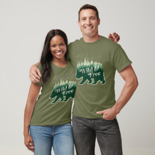 T-shirt Forêt de ours sauvage et libre Nature Vintage