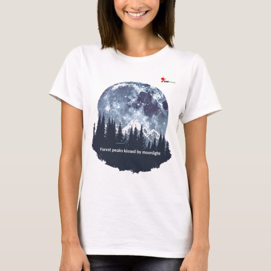 T-Shirt Forêt de pics sous la lune (Devant)