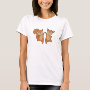 T-shirt Forêt d'écureuils de cerfs Animaux mignons