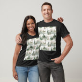 T-shirt Forêt d'hiver : Flou vert à main (Unisexe)