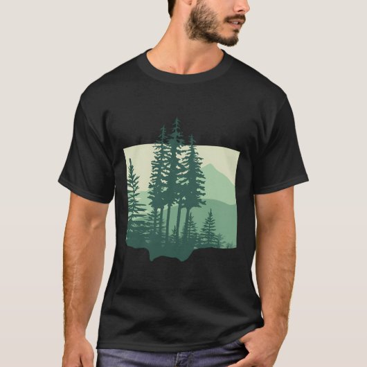 T-shirt Forêt Et Montagnes De Pins (Devant)