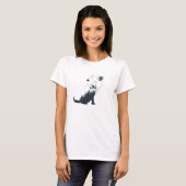 T-shirt Forêt géométrique moderne Wolf Double exposition (Devant entier)
