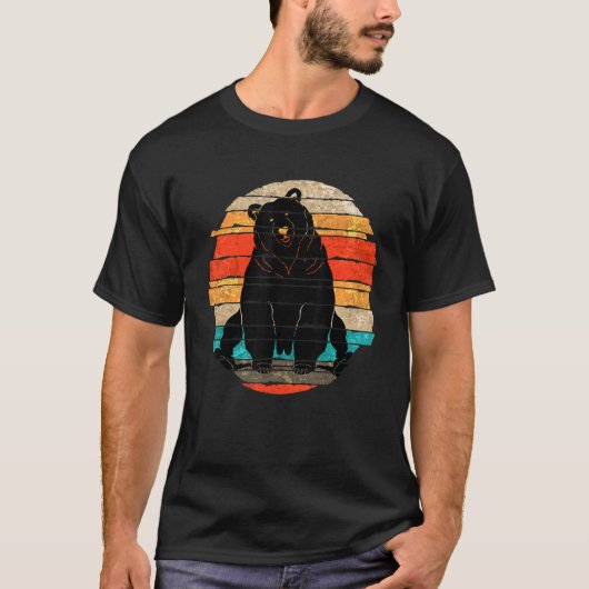 T-shirt Forêt Grizzli Ours Faune Nature Animal Retro (Devant)