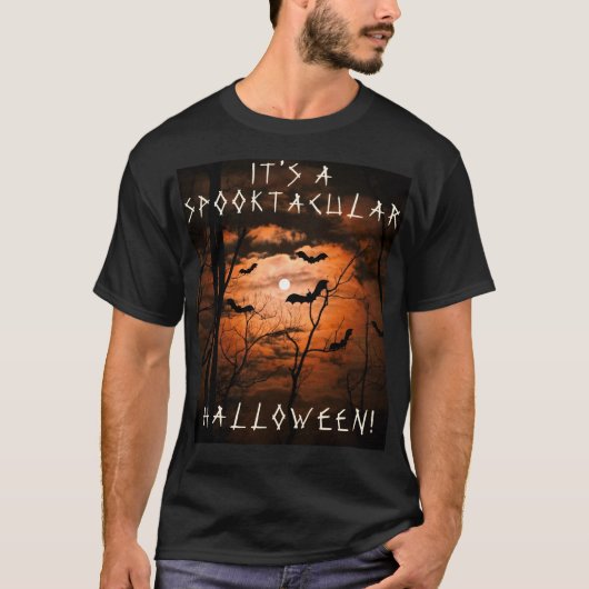 T-shirt Forêt Halloween Spooktaculaire, chauves-souris (Devant)