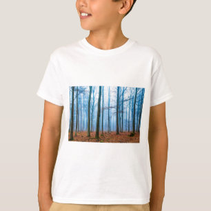 T-shirt Forêt magique dans le brouillard en bleu et orange