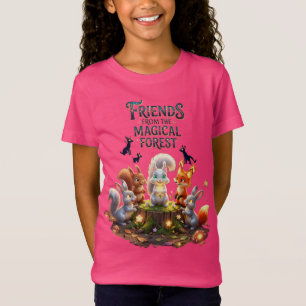 T-Shirt Forêt Magique Enfants Animaux Mignons