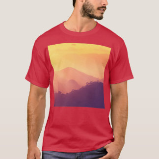 T-shirt Forêt Montagne HorizonMontagne couché de soleil