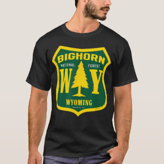 T-shirt Forêt nationale de Bighorn Wyoming Bouclier Rétro