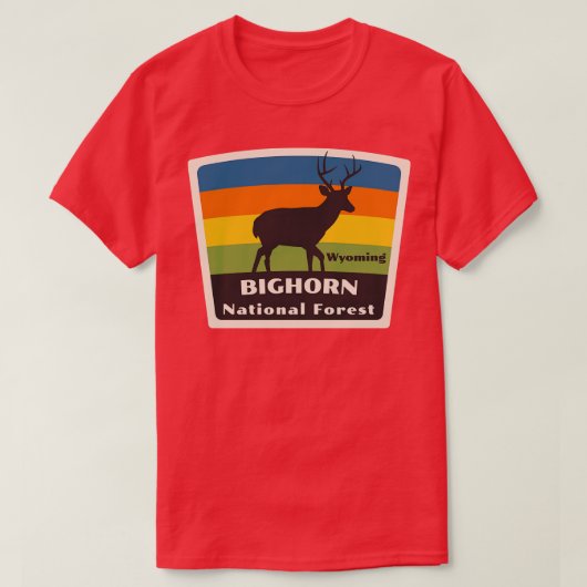 T-shirt Forêt nationale de Bighorn Wyoming Roaming Deer (Design devant)