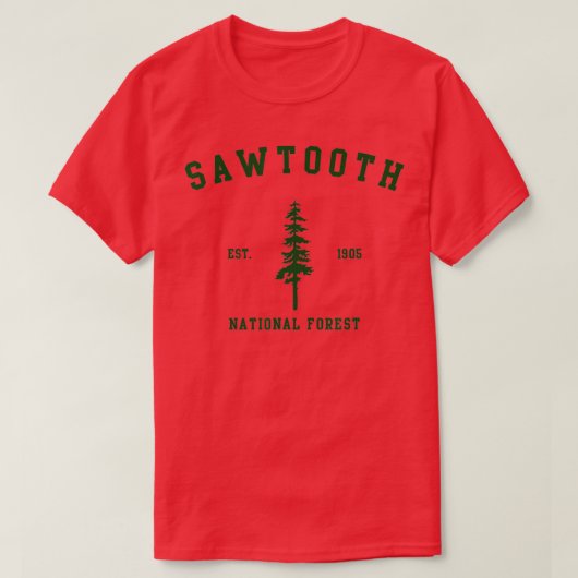T-shirt Forêt nationale de Sawtooth Explorez l'Idaho (Design devant)
