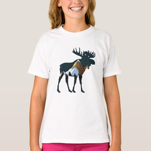 T-shirt Forêt Nocturne Élan (Devant)