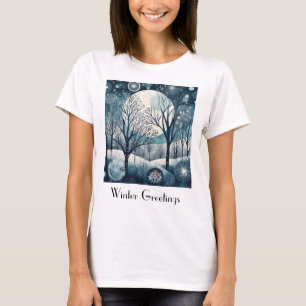 T-shirt Forêt nordique éclairée par la lune, personnalisab