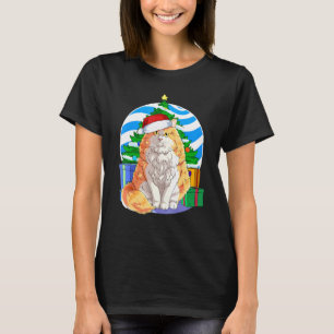 T-shirt Forêt norvégienne Chat Cute Père Noël Noël Arbre D