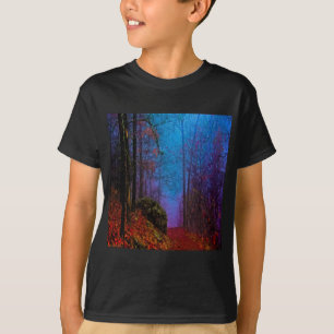 T-shirt Forêt peinte d'automne brume violette
