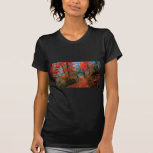 T-shirt Forêt peinte Flamme d'automne Cadeaux d'aquarelle