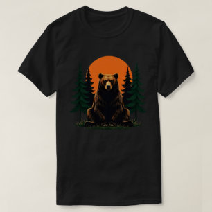 T-shirt Forêt Rétro Faune Ours Extérieur Nature