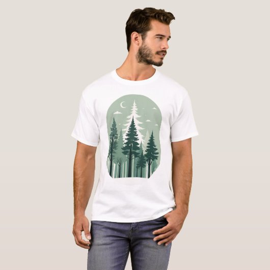 T-shirt Forêt Silhouette tranquille (Devant entier)