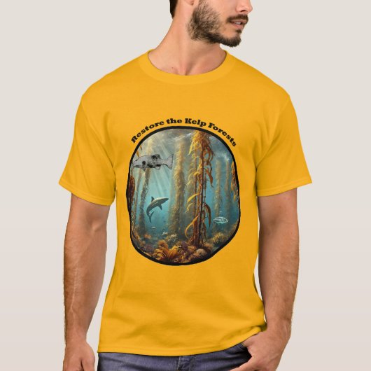 T-shirt Forêt sous-marine de Kelp avec poisson et homard U (Devant)