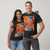 T-shirt Forêt tropicale : design de papier peint de fleurs (Unisexe)