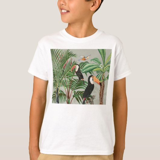 T-shirt Forêt tropicale et oiseaux du Toucan (Devant)
