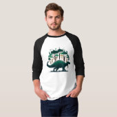 T-shirt Forêt unique de Stegosaurus Dinosaur Vert (Devant entier)