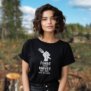 T-shirt Forêts sur couteaux, activisme végétalien noir et 