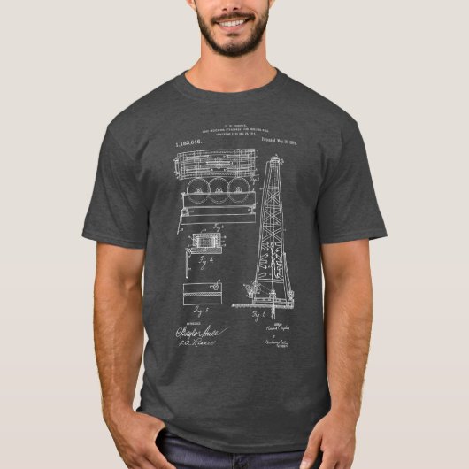 T-shirt Foreuse à huile Brevet Graphique Foreuse à huile (Devant)