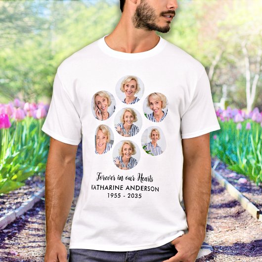 T-shirt Forever in our Hearts 7 Photo Collage Memorial