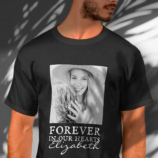 T-shirt Forever in our Hearts Simple Photo personnalisée M