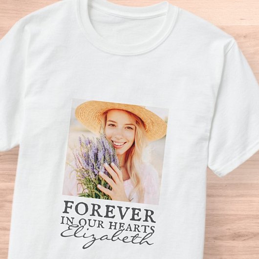 T-shirt Forever in our Hearts Simple Photo personnalisée M