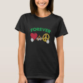 T-shirt Forever Love and World Peace Humanité Hippie Bière (Devant)