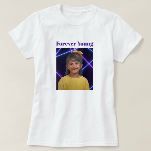 T-shirt Forever Young photo Vintage Fun (Design devant)