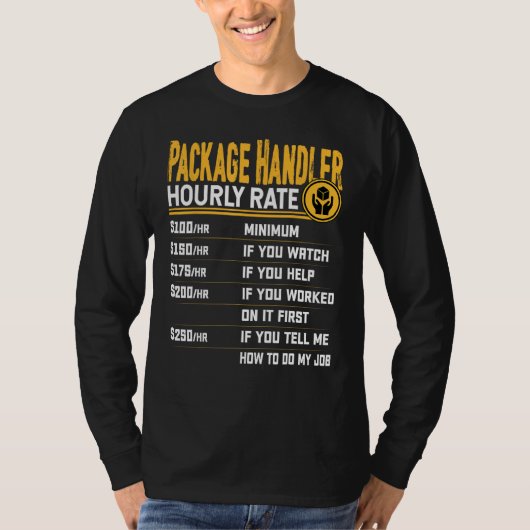 T-shirt Forfait Funny Handler Taux horaire (Devant)