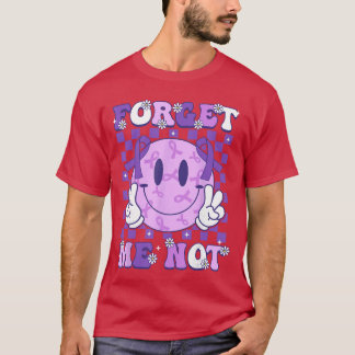 T-shirt Forget Me Not Smile Face Alzheimer Awareness Suppo