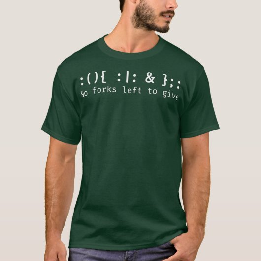 T-shirt Fork Bomb Bash Shell Cryptic Command pour Linu (Devant)
